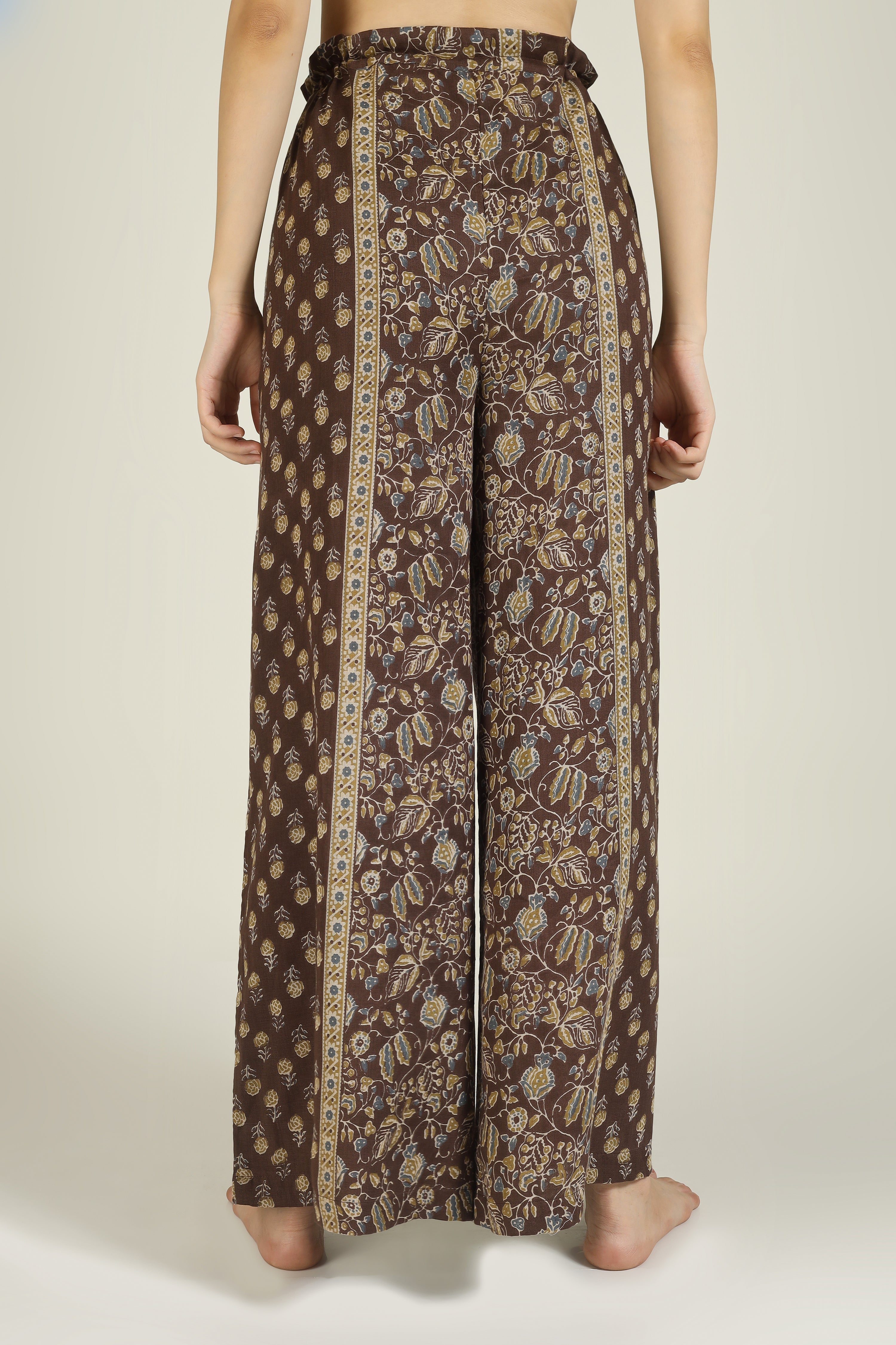 Brown Printed Loose Pants